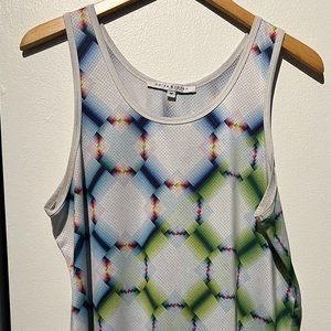 Parke & Ronen Electric Honeycomb Print Mesh Tank Top